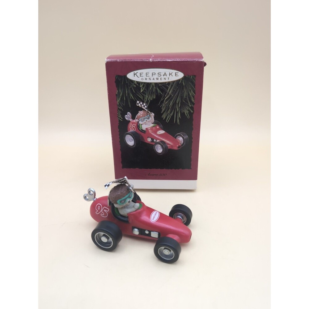 Hallmark Keepsake Christmas Ornament Acorn 500 Race Car w/ Box - Retired '95